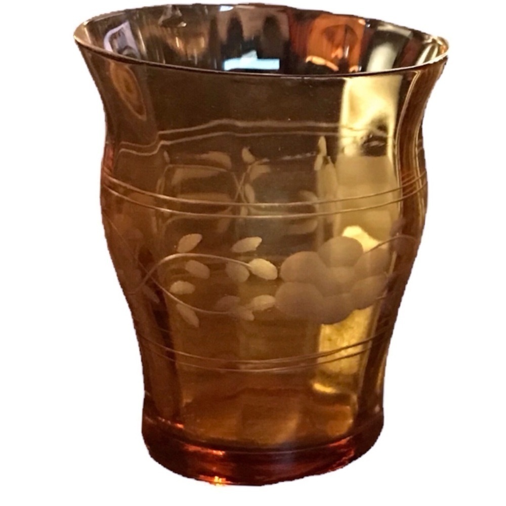Vintage Amber Nip Glasses Set of 6